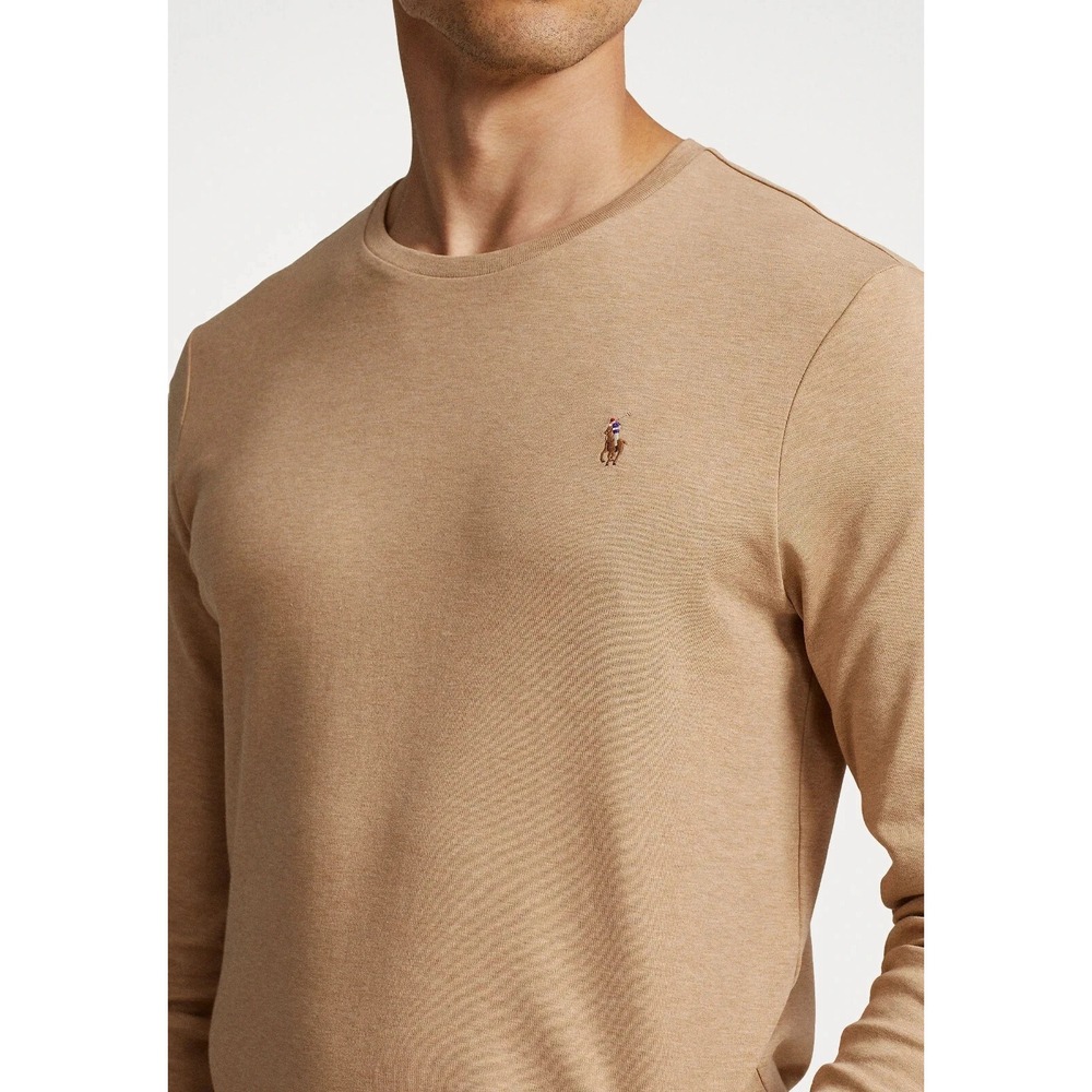 Polo Ralph Lauren Men's Long Sleeve T-Shirt Camel 4LT New Brown‎ Pony